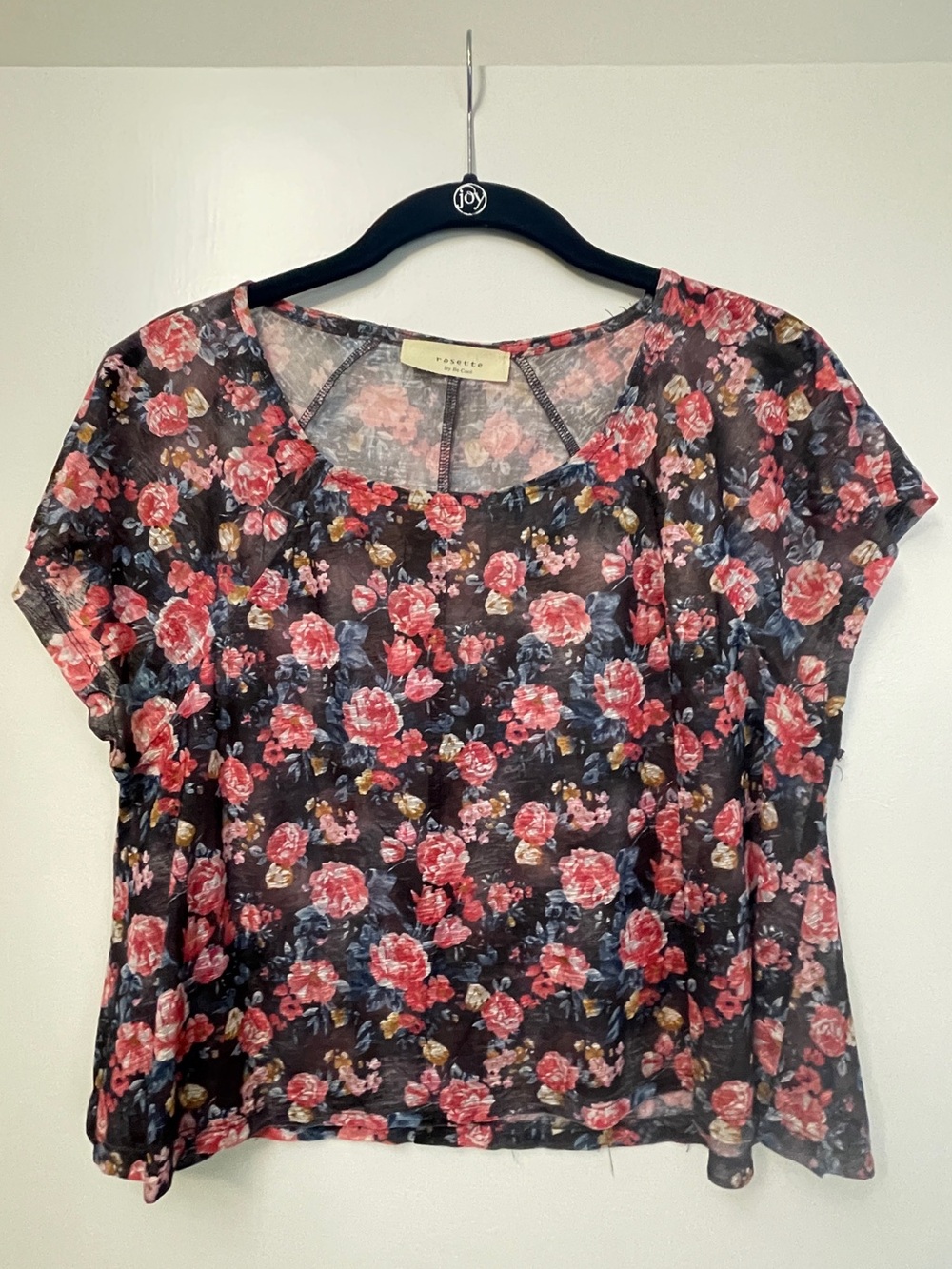Floral Sheer Boxy Cropped Flowy Top